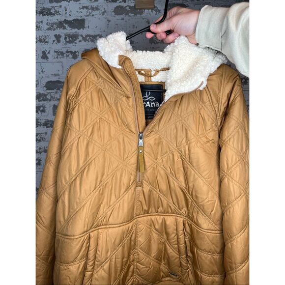 Prana | women quilted pullover quarter zip with hood sherpa lined - Picture 1 of 13